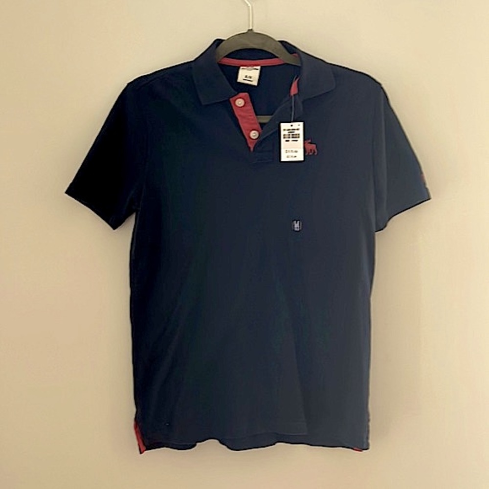NWT Abercrombie Kid's Navy Blue Polo. Size XL 16.